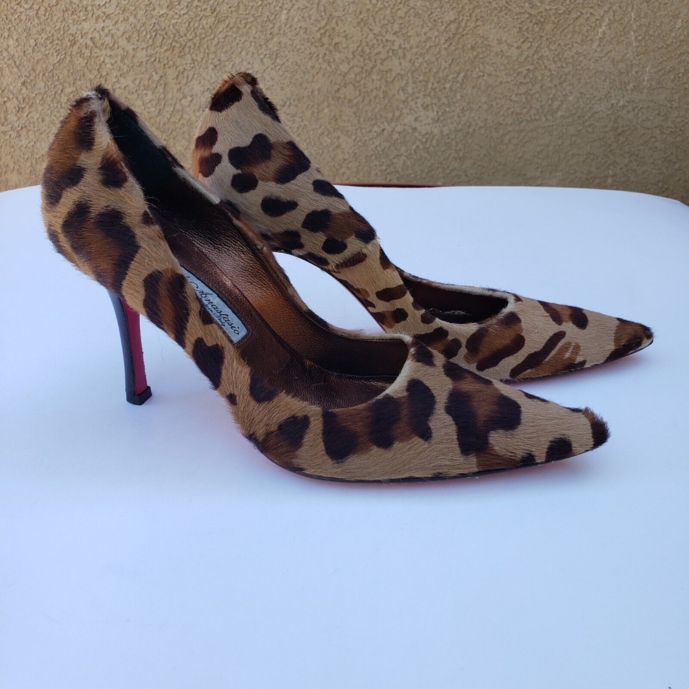 Angeleigh Anastasio Womens Leopard Print Heels Size US 5.5 EU 36 Made in Italy